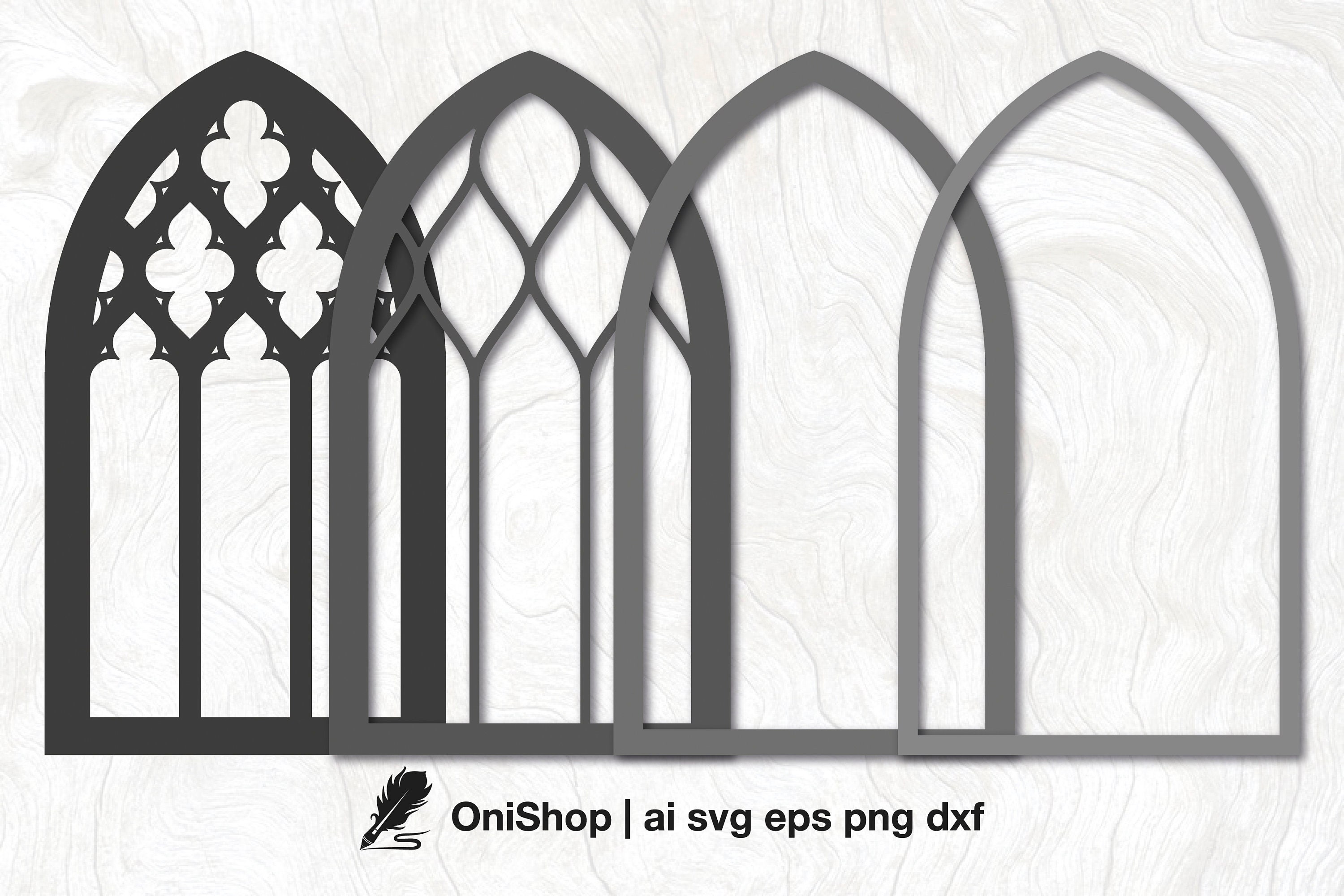 Gothic Window Layered SVG, 3D Church Window Vector DXF, Cathedral ...