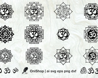 OM svg, 18 options of vector OM, Vector Yoga svg, OM Chakra, Om Cricut, Om cutting file, Yoga cricut, Om Yantra, Om mandala | svg ai eps dxf