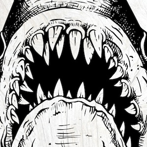 Shark SVG, Jaws Shirt Design Print, Shark Week, Ocean Surfing Clipart, Beach Sublimation png, Cricut files, Laser Cut EPS DXF image 2