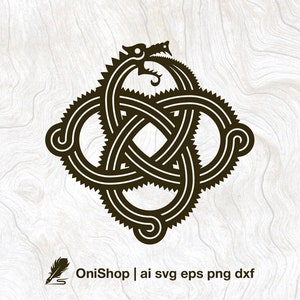 Nó Ouroboros svg 4 opções, nó recortado de dragão celta Jormungandr, arquivos png de cobra svg ai eps dxf, arquivos de corte, Cricut, Silhouette
