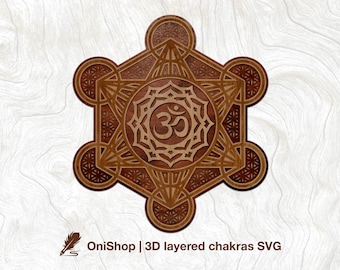 Chakra Layered SVG, 3D Chakras vector | Merkaba art | sacral Metatron chakra | sacral geometry | svg ai eps dxf | cut file