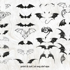 Bat wings Vector Bundle, Bat wings pack, Bat wings svg, Bat wings laser cut, ai eps dxf files, Bat wings Cricut, Bat wings Wall art