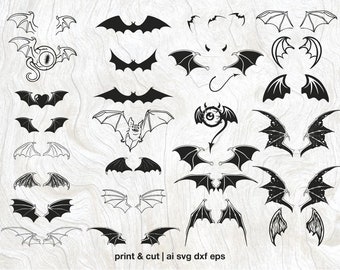 Bat Wings Vector Bundle, Bat Wings Pack, Bat Wings Svg, Bat Wings Laser  Cut, Ai Eps Dxf Files, Bat Wings Cricut, Bat Wings Wall Art - Etsy