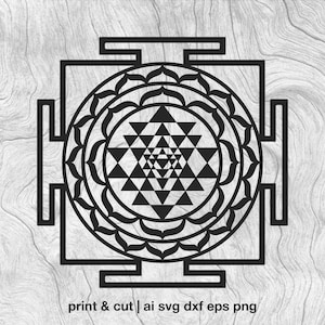 Sri Yantra svg 4 Varianten | Sri Yantra Laserschnitt Dateien | Sri Yantra - Vektor-Cliparts Cricut eps ai dxf