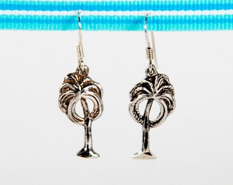 Sterling Silver Palm Tree Dangle Earrings, Tropical, Beach, Summer,  Dangle Earrings