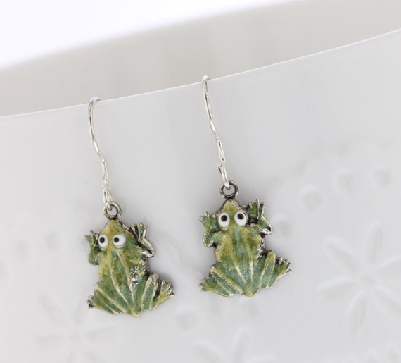 frog dangle earrings