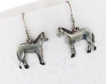 Sterling Silver Hand Painted Wild Horses Dangle Earring, Horse, Animal Earring, Horse Earring, Dangle Earring, Silver, Wild Horse, Cowgirl