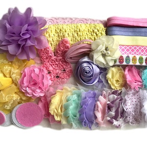Baby Shower Headband Kit &quot;Mini Easter&quot;, Baby Shower Headband Station, DIY Headband kit, Baby Headbands, Headband Kit Baby Shower