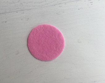 Círculo de fieltro rosa de 1 pulgada, felpa, círculos de fieltro, diadema fuentes, flor de forro, lote de 10 o 20