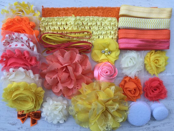 thumbnail interactive-video image 1 of Felt Flower Headband Materials Bowtique Emilee Mini Headband DIY Kit - Makes 14 Purple & Pink Baby Headbands Scrunchie Making Kit 1 of 13