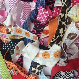 Printed Elastic GRAB BAG 5/8&quot; Wholesale, FOE Elastic for New Baby Headbands, 5/8 inch Fold Over Elastic Grab Bag of 100 Yards - Prints