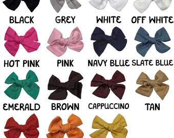 3" Linen Knot Bow, Baby Girl Hair Bows, DIY Hairbow Supplies, Linen Bow, 15 Colors to Choose From, Lot of 1, 5 or 10