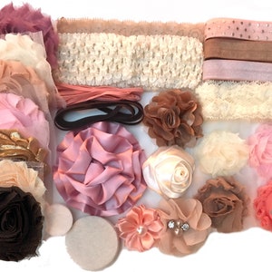 Baby Shower Headband Kit &quot;Mini Vintage Princess&quot;, Baby Shower Headband Station, DIY Headband kit, Baby Headbands, Headband Kit Baby Shower