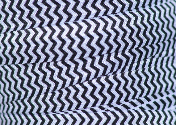 Printed FOE Elastic by the single yard, Chevron Elastic for Baby Headbands and Hair Ties, 5/8" Black Chevron FOE By the yard, 5 or 10 yards