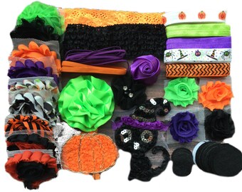 Kit de diadema de baby shower "Halloween Mini", estación de diadema de baby shower, kit de diadema de bricolaje, diademas de niña bebé, kit de diadema de bebé
