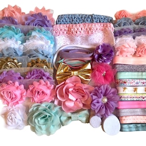 Baby Shower Headband Kit &quot;Unicorn&quot;, Baby Shower Headband Station, DIY Headband kit, Baby Girl Headbands, Baby Headband Kit