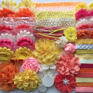 Baby Shower Headband Kit &quot;Summertime Fun&quot;, Baby Shower Headband Station, DIY Headband kit, Baby Girl Headbands, Baby Headband Kit