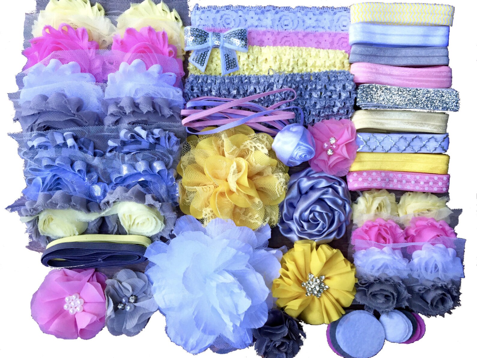 Baby Shower Headband Kit yellow and Grey Baby Etsy