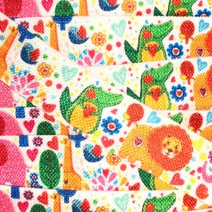 Printed Fold Over Elastic Wholesale, Printed Elastic for Headbands and Hair Ties, 5/8&quot; Zoo Animals Elastic by the single yard, 5 or 10 yards