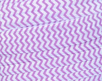 Printed Foldover Elastic, Chevron Elastic for Headbands and Hair Ties, 5/8 inch Grape Purple Chevron FOE By the yard, 5 or 10 yards