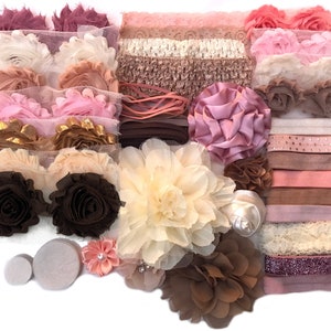 Baby Shower Headband Kit &quot;Vintage Princess&quot;, Baby Shower Headband Station, DIY Headband kit, Baby Girl Headbands, Baby Headband Kit