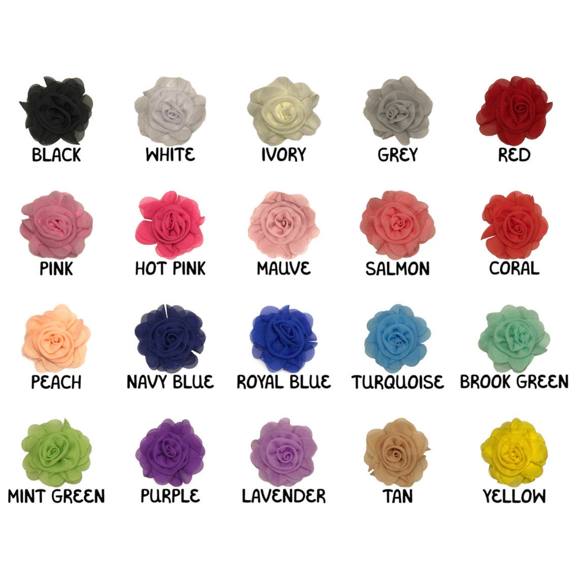 2.5 Chiffon Flowers Wholesale Rose Chiffon Flower Heads Etsy