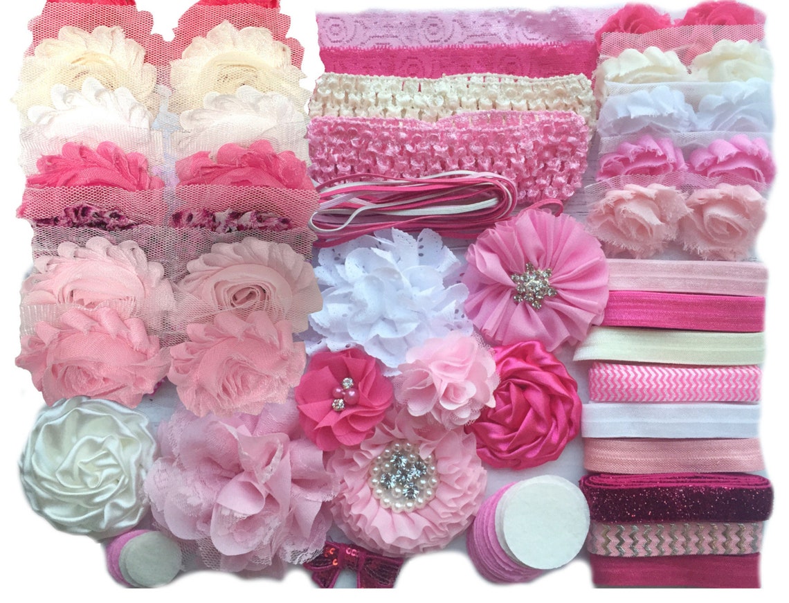 Baby Shower Headband Kit pretty in Pink Baby Etsy