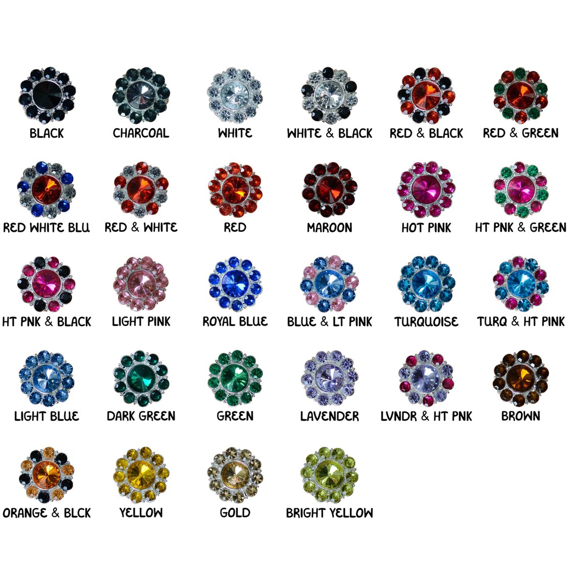 1 Inch Rhinestone Button Flatback, Flat Back Rhinestone Embellishment ...