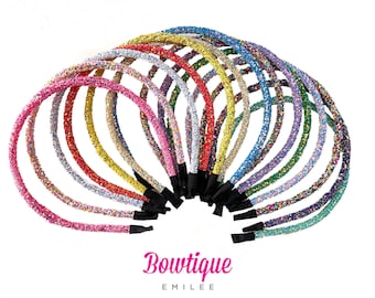 Set of 10 Glitter Headbands, Chunky Glitter Headbands, DIY  display picture 1