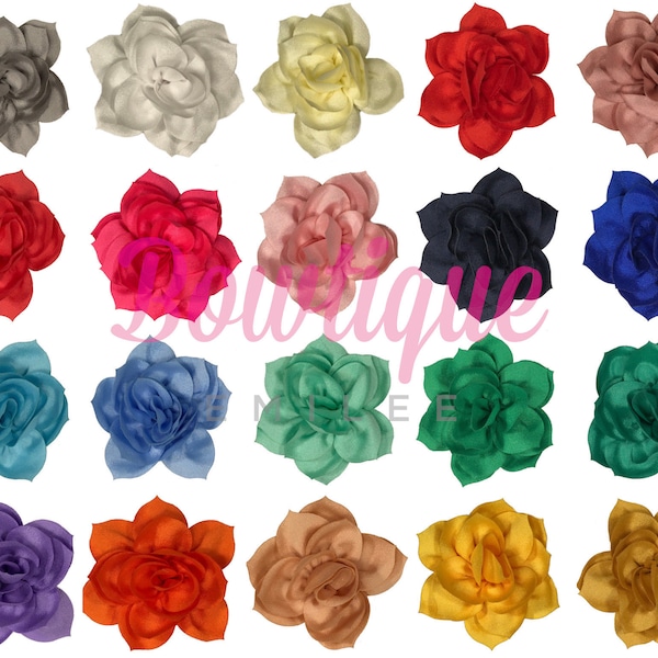 3.5" Colorful Lotus Flower Head, DIY, Wholesale Flowers for Baby Headbands, Embellishment, Lot of 1, 2, 5 or 10 - 20 Colors