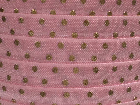 58 Gold Foil Find Joy Elastic Fold Over Elastic 16mm FOE-- Sold by the yard.