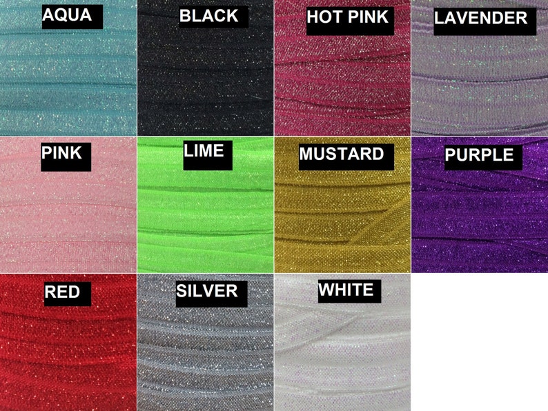 Pode incluir: Uma cole&ccedil;&atilde;o de 12 cores de el&aacute;sticos de cabelo com acabamento brilhante. As cores s&atilde;o aqua, preto, rosa quente, lavanda, rosa, lim&atilde;o, mostarda, roxo, vermelho, prata, branco.