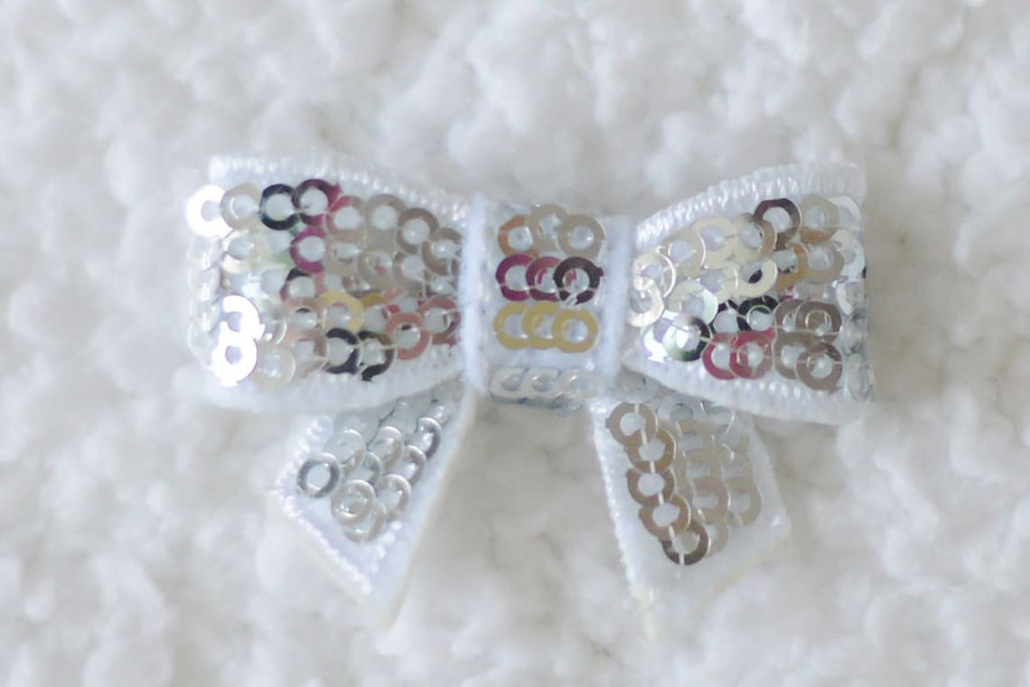 1.5 inch Mini Sequin Bow Applique Embellishment for Hairbows Etsy