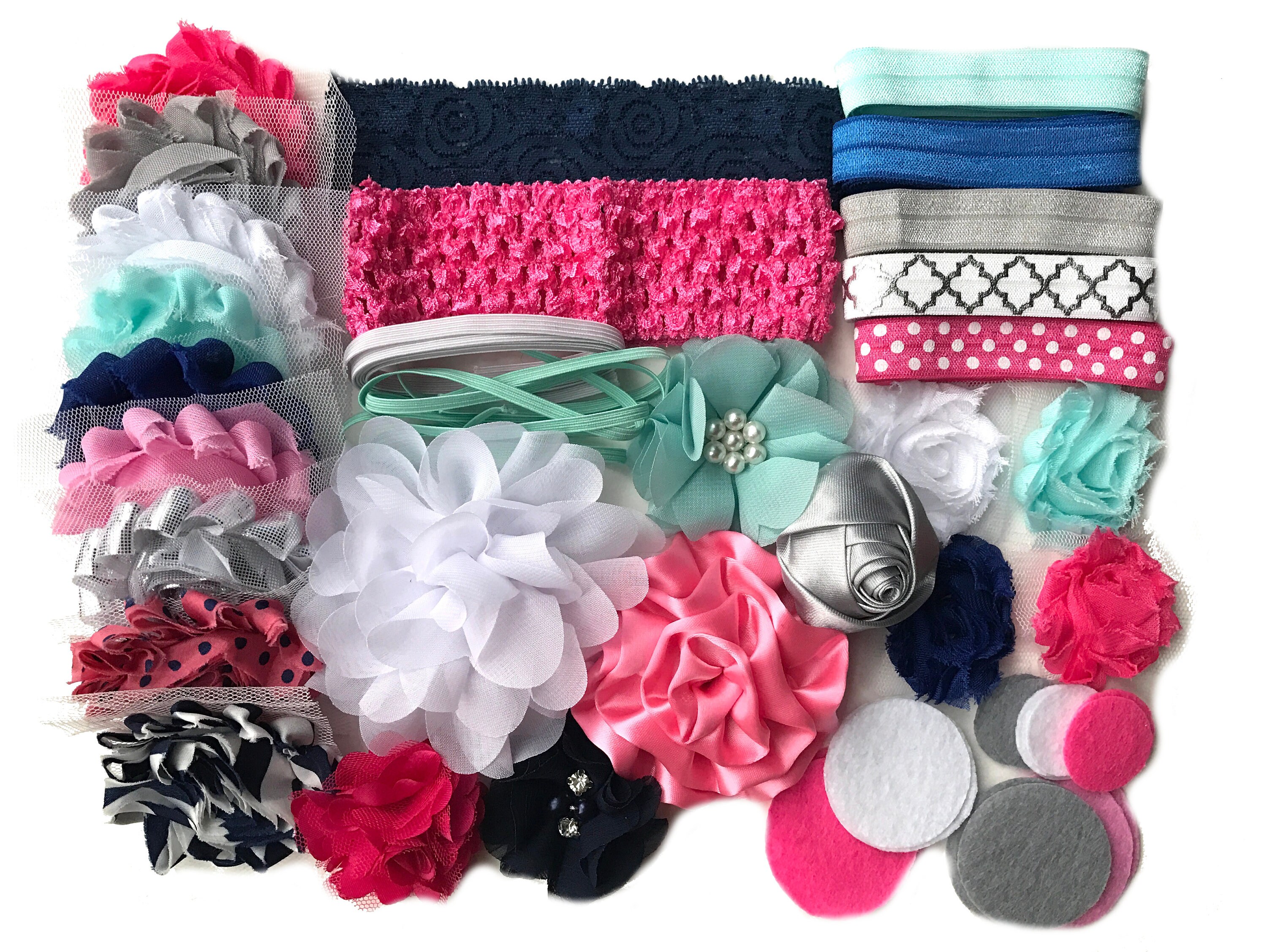 Baby Shower Headband Kit mini Blue and Pink Baby Etsy