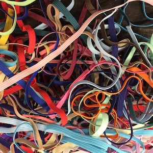 Skinny Grab GRAB BAG 1/4" Skinny Elastic by the Yard, Thin Elastic for Infant Headbands, Shabby Flower Headband Grab Bag of 25 HALF Yards