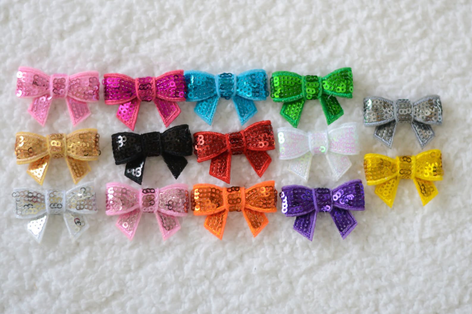 1.5 inch Mini Sequin Bow Applique Embellishment for Hairbows Etsy