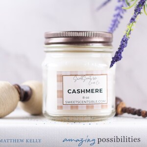 Men Cologne Scented Soy Candle, Cashmere Amber Bergamot Musk Scent, Masculine Perfume Fragrance, Gift for Him, Musky Candle Present for Dad
