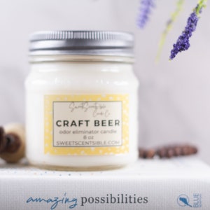 Beer Scented Soy Candle, Alcohol Beverage Scented candle, Drink Scented Candle 8 oz, Mason Jar Soy Candle, Candle for Him, Father's Day Gift