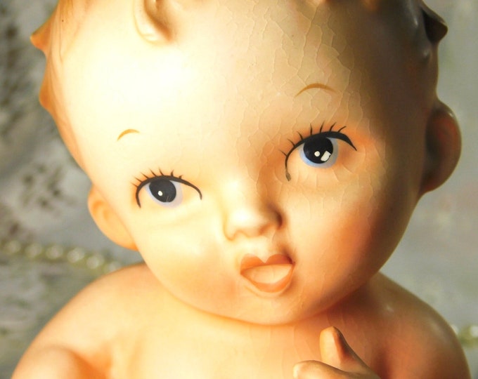 Napco Baby Figurine Bank 1961, Vintage Napco Porcelain Baby Bank Hand Painted, Vintage Porcelain Baby Figurine Collectible Bank Vintage Baby