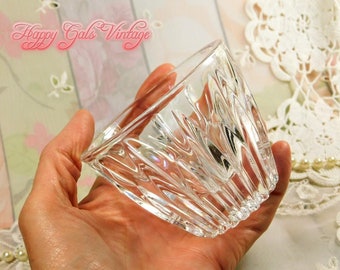 Crystal Cup, Vintage Leaded Crystal Glass Cup With Cut Glass Design, Small Clear Crystal Thick Glass Cup, Little Crystal Glass Hostess Gift