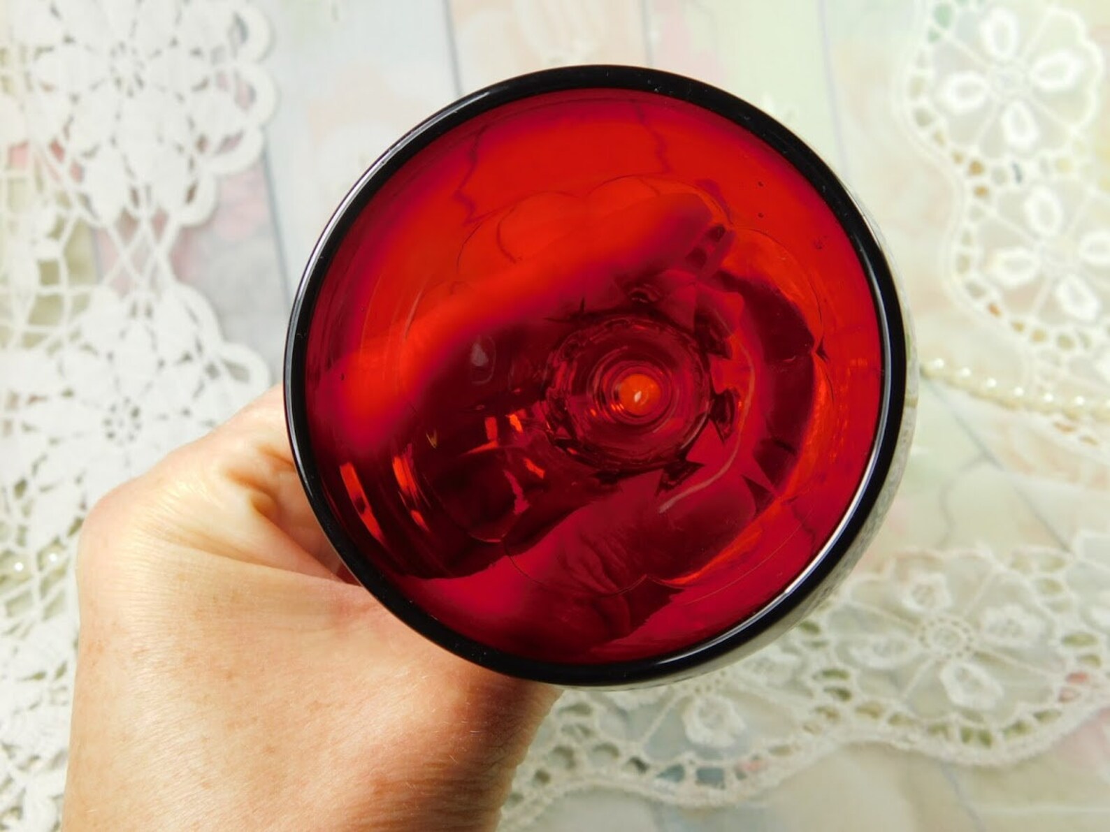 Red Liquor Glasses Set of Two Ruby Red Glass Cognac Glasses - Etsy