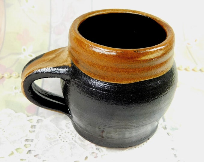 Little Brown Ceramic Mug, Handmade Ceramic Mug in Dark Brown, Small Ceramic Mug in Natural Colors, Cute Little Handmade Glazed Ceramic Mug