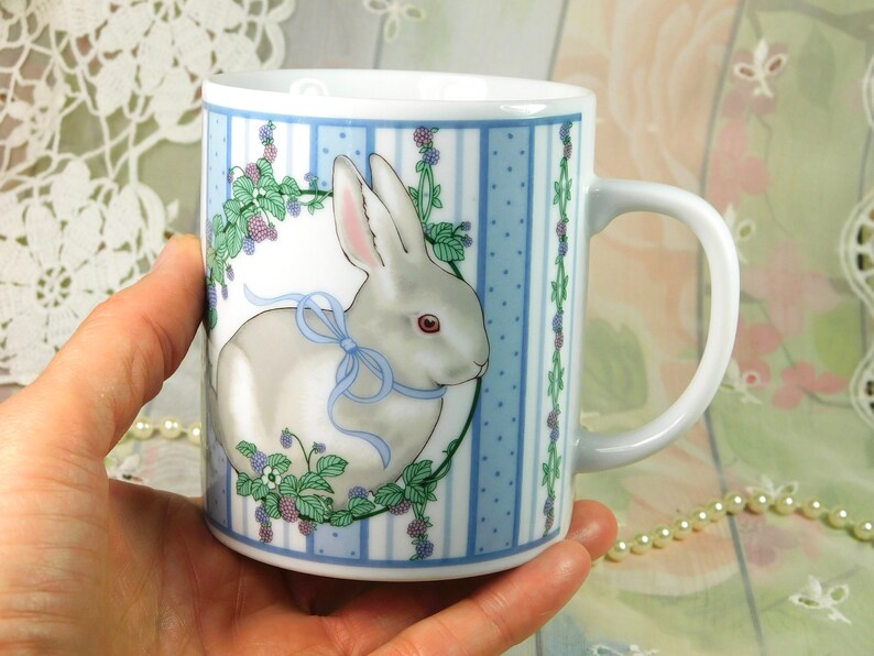 Rabbit Mug Bunny Mug Vintage Bunny Rabbit Mug Ceramic Mug Etsy