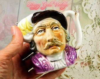 Toby Mug, Vintage Renaissance Style Toby Mug, Little Porcelain Character Mug, Vintage Ceramic Character Toby Mug Porcelain Portrait Mug Gift