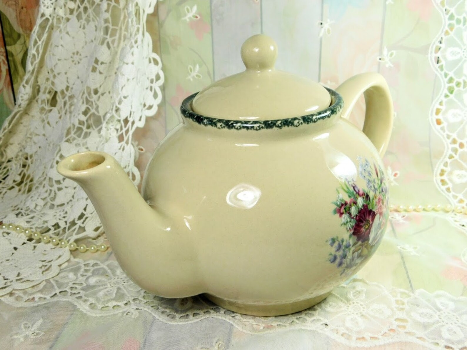 Large Ceramic Teapot Vintage Teapot by Home & Garden Party Etsy