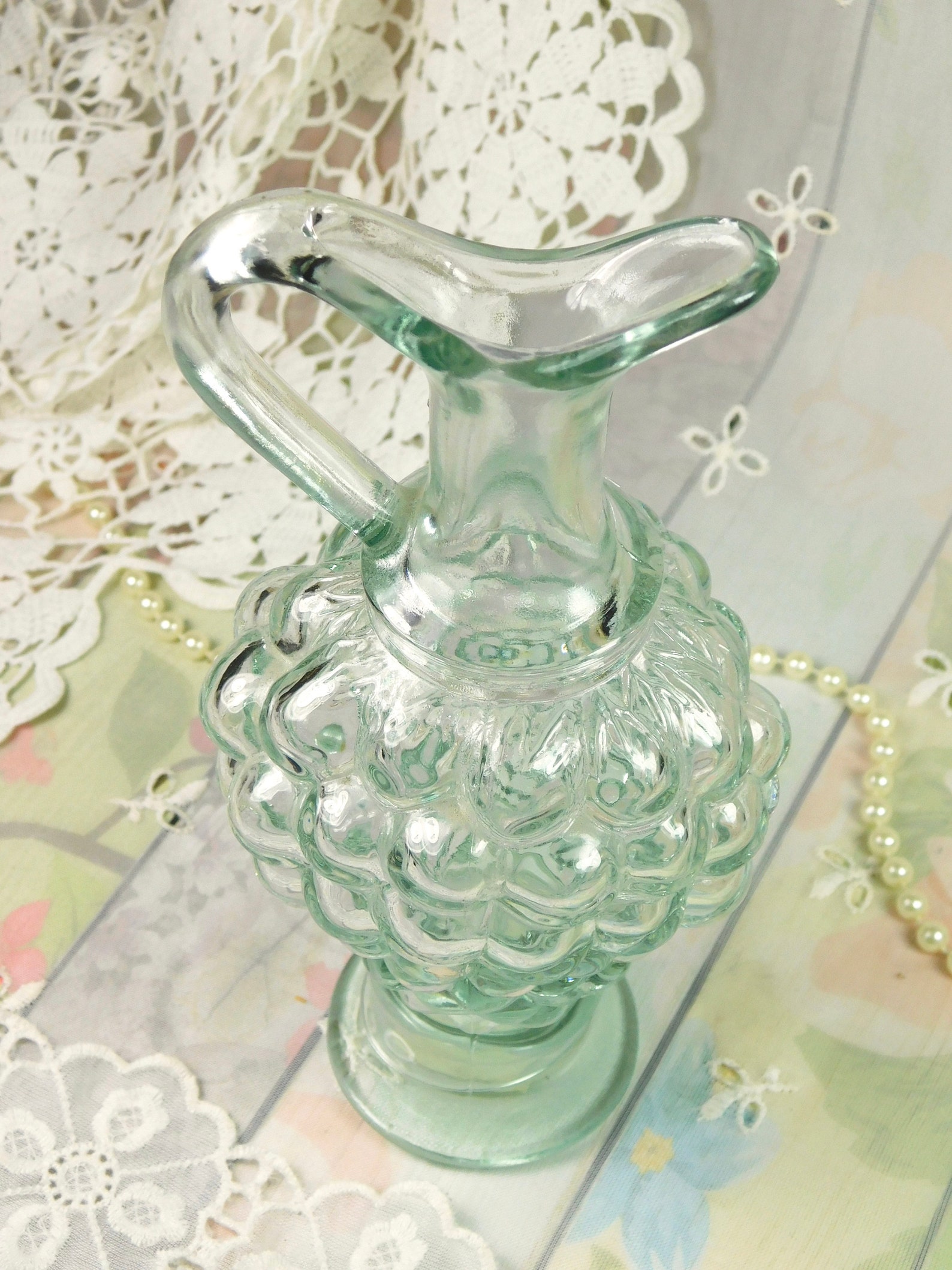 Sweet Antiques Grape Shaped Pitcher Decanter Bottle in Clear | Etsy