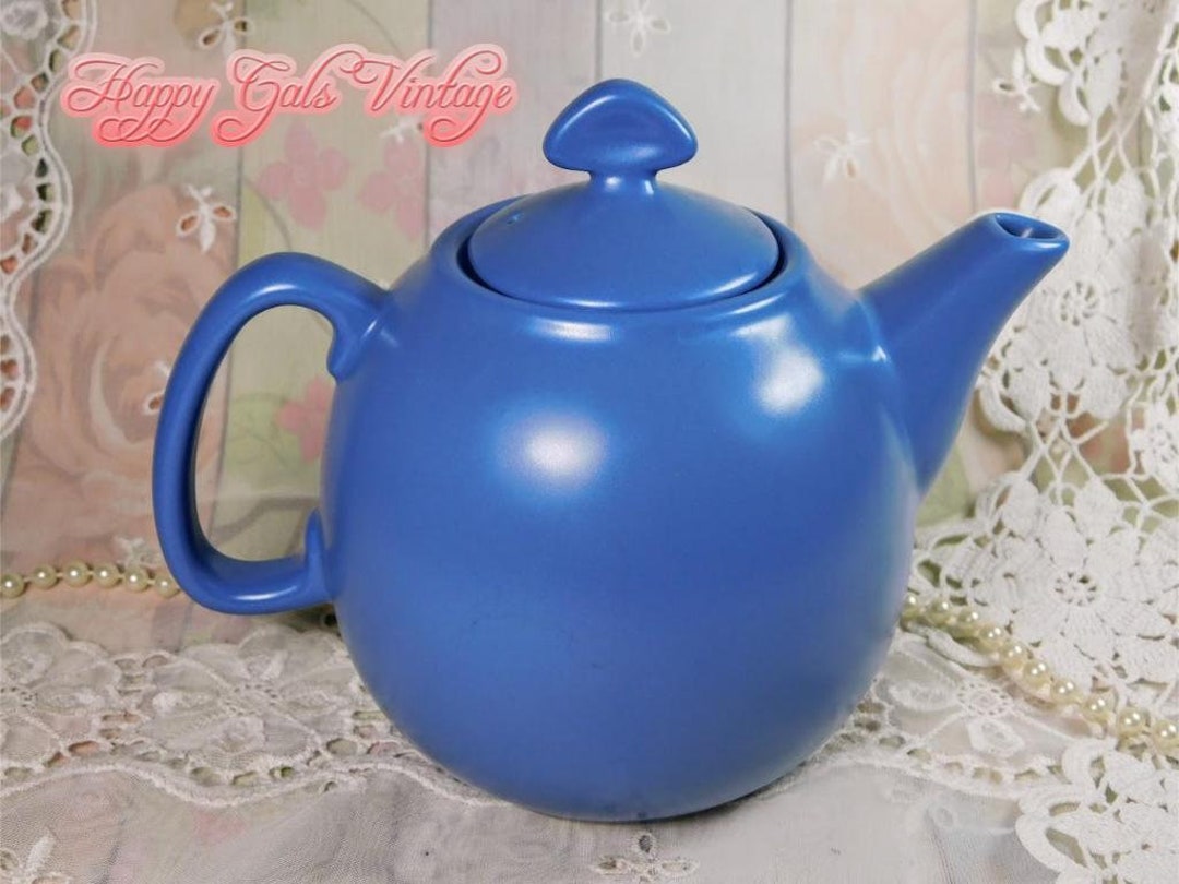 Slate Blue Ceramic Teapot by Chantal Vintage Ceramic Three Etsy
