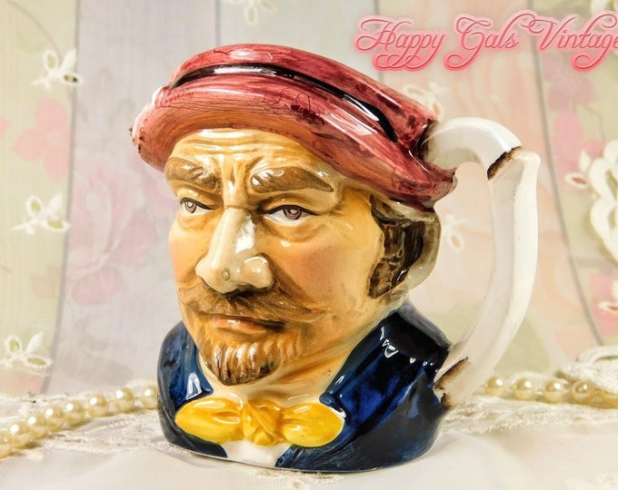 Toby Mug, Vintage Toby Mug, Little Porcelain Character Mug, Vintage Ceramic Character Toby Mug, Historical Man Porcelain Portrait Mug Gift