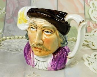 Toby Mug, Vintage Renaissance Style Toby Mug, Little Porcelain Character Mug, Vintage Ceramic Character Toby Mug Porcelain Portrait Mug Gift