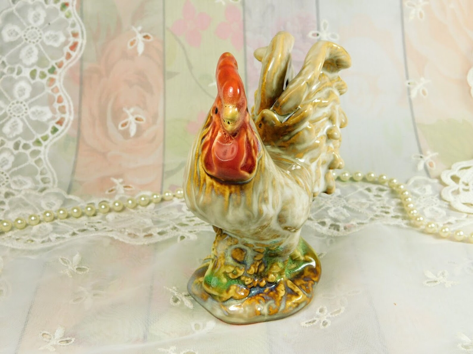 Rooster Figurine Ceramic Rooster Figurine Vintage Ceramic Etsy